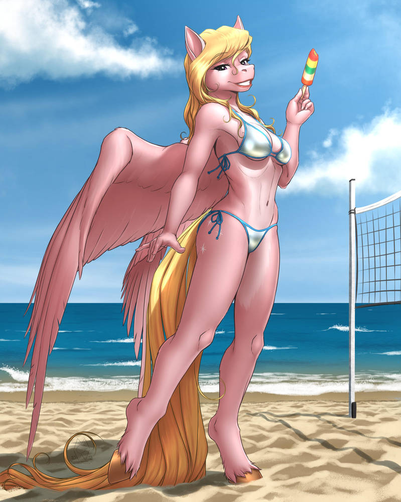 Commission: Vee's Beach Stroll by MykeGreywolf