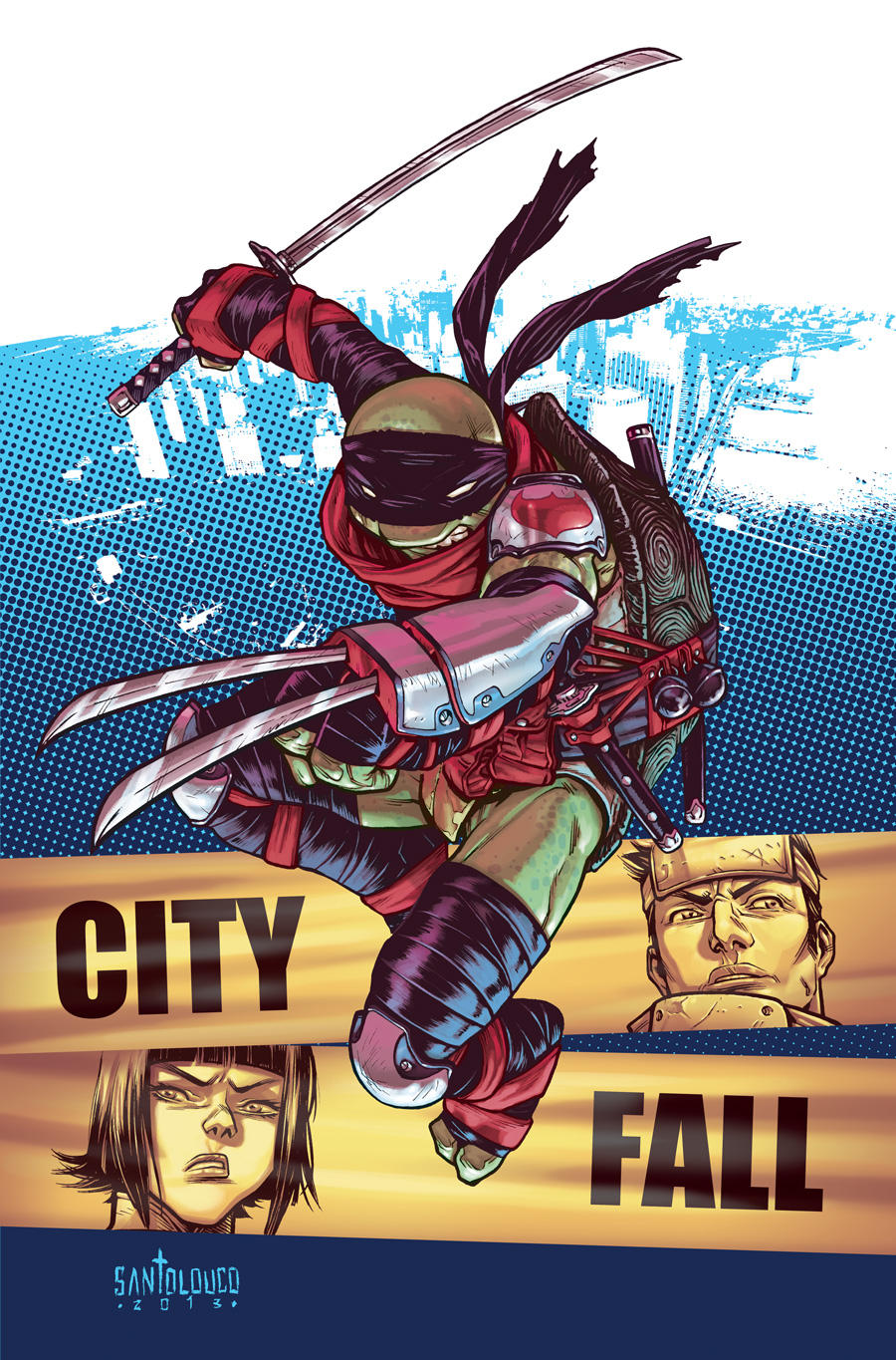 TMNT#25: City Fall_cover by Santolouco