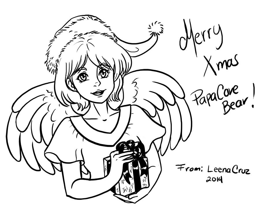 Gift for Donators - Lineart for PapaCareBear by LeenaCruz