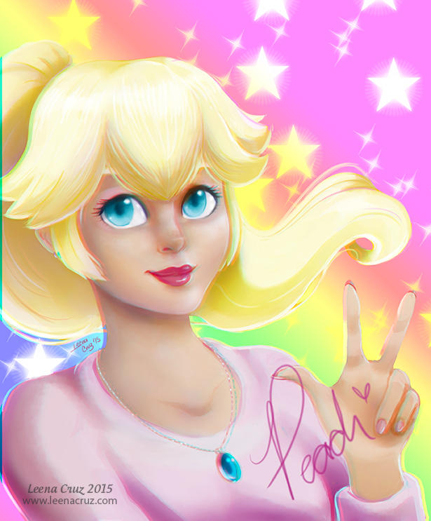 Princess Peach as a High School student :3 by LeenaCruz