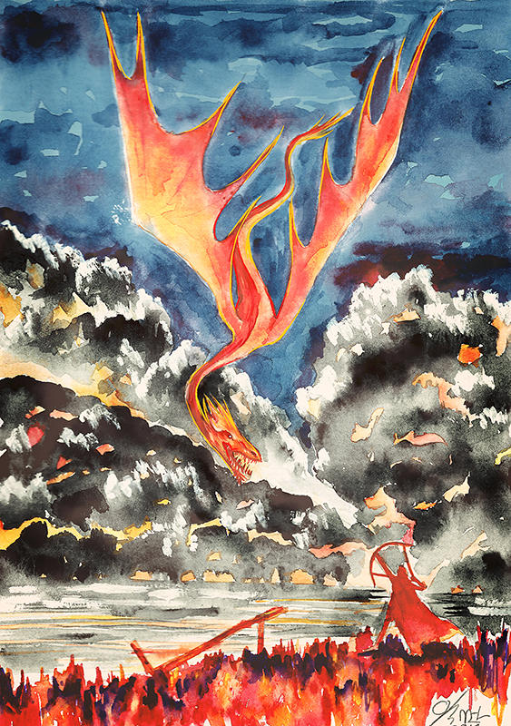 Smaug And Bard by Miruna-Lavinia