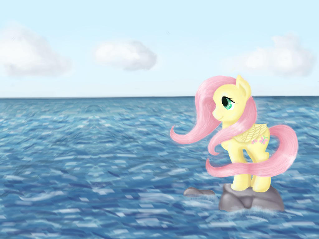 Yellow pegasus and the ocean by TurquoiseThought