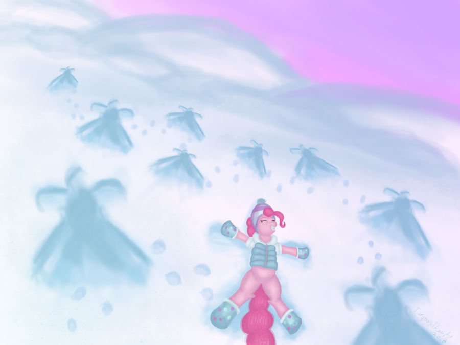 Pinkie's snow angels by TurquoiseThought