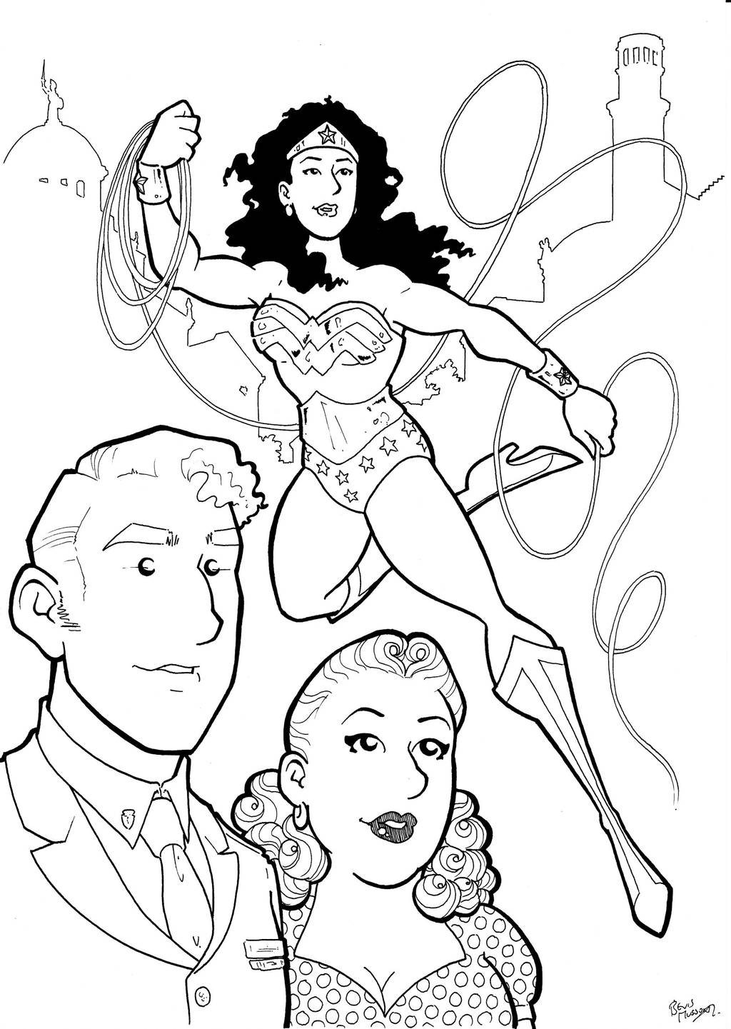Silver Age Wonder Woman Trio Inks by BevisMusson