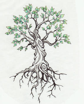 tree tattoo line drawing