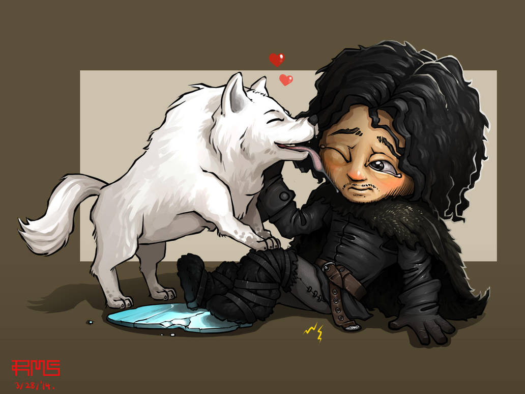 Chibi Jon Snow, feat. Ghost. by MakingPicsSlowly