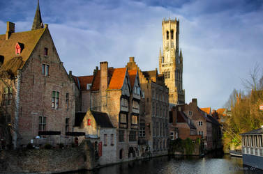 Dijver and the Belfort tower by roman-gp