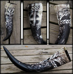 Solar Kult Drinking Horn by Wodenswolf