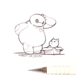 Baymax and Mochi by Banzchan