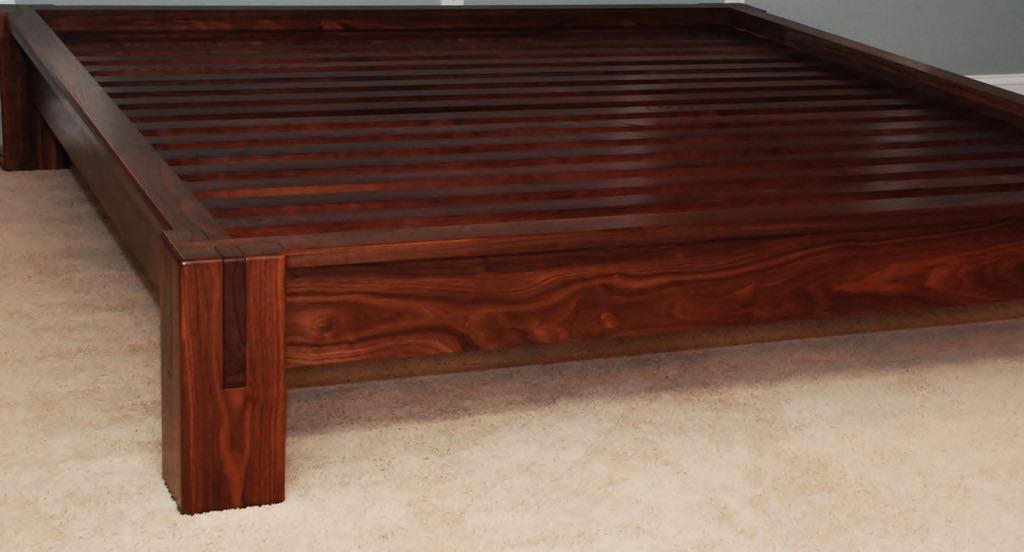 Slatted Walnut Platform Bed by belakwood