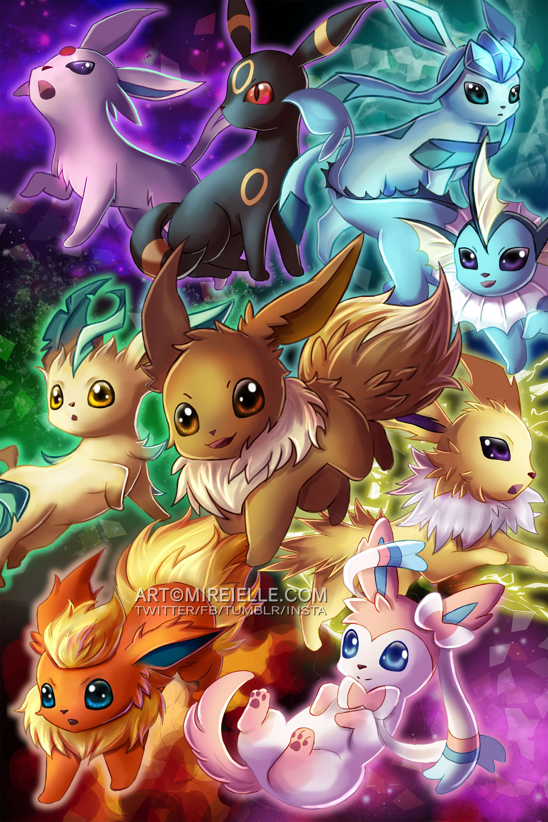 Eeveelutions Poster by Mireielle