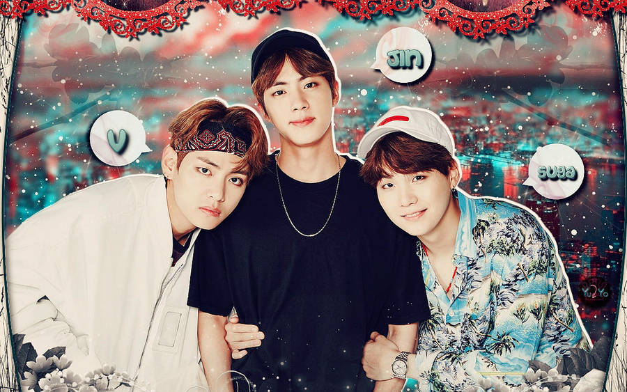 BTS (V,JIN,SUGA) #WALLPAPER by YUYO8812 on DeviantArt