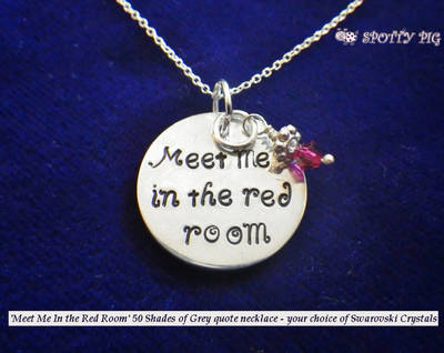 Hand Stamped Fifty Shades Of Grey Quote Necklace By Spotty