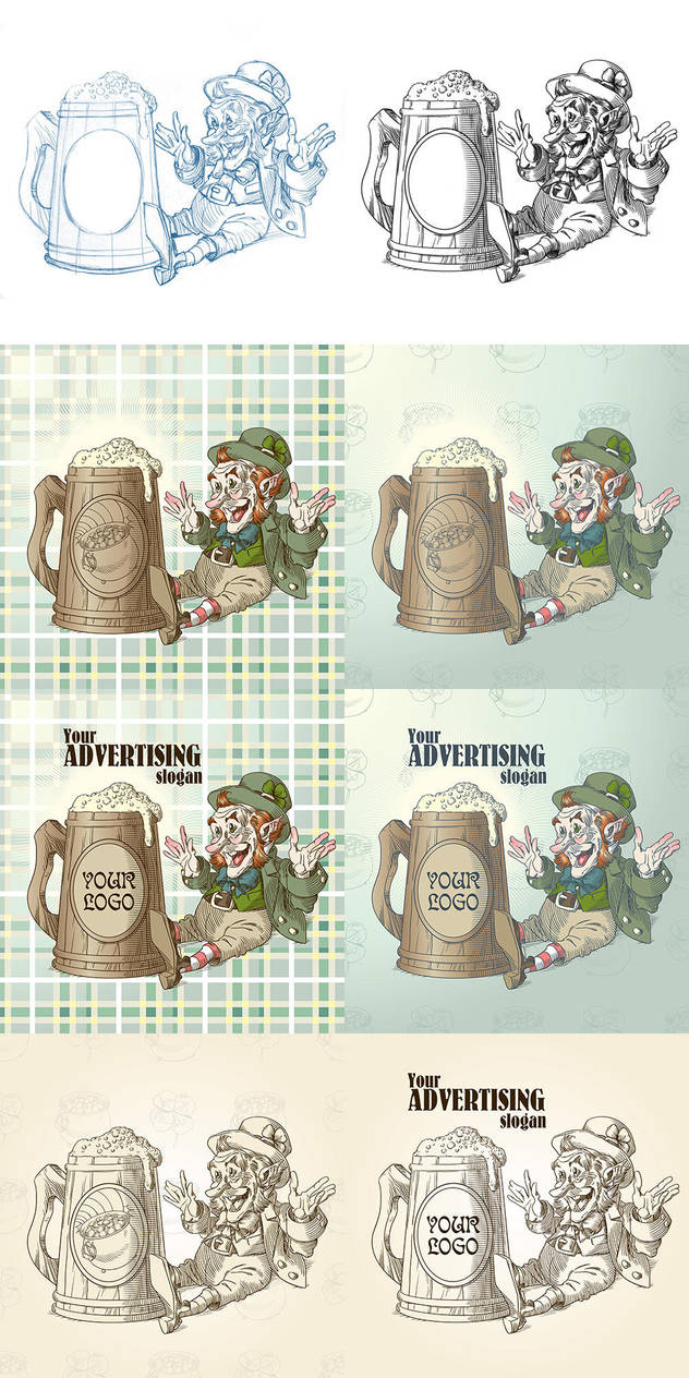 Happy leprechaun and big mug of beer by Inshader
