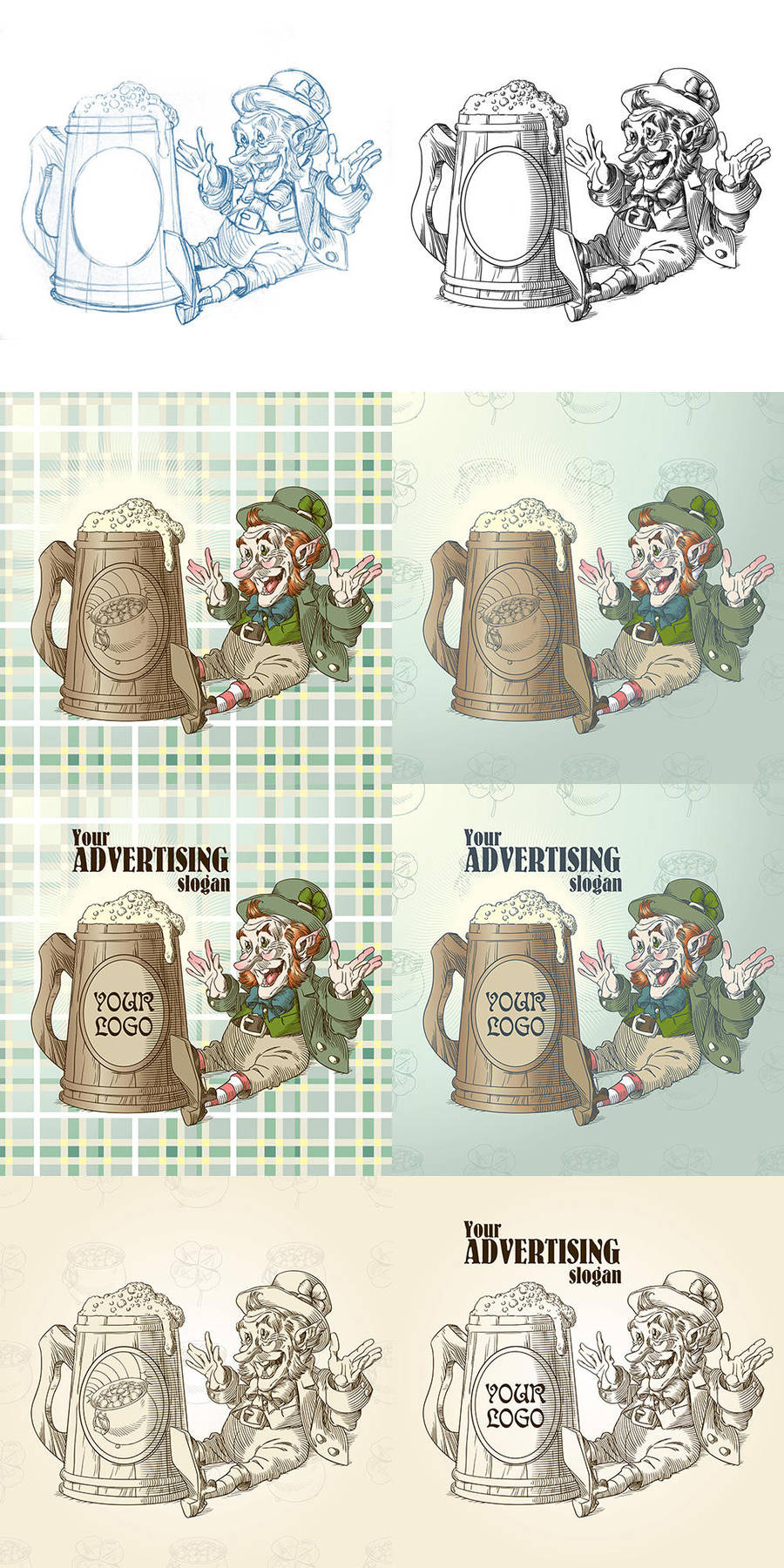 Happy leprechaun and big mug of beer by Inshader