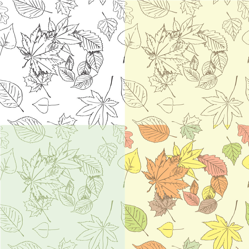 Autumn leaves seamless background by Inshader