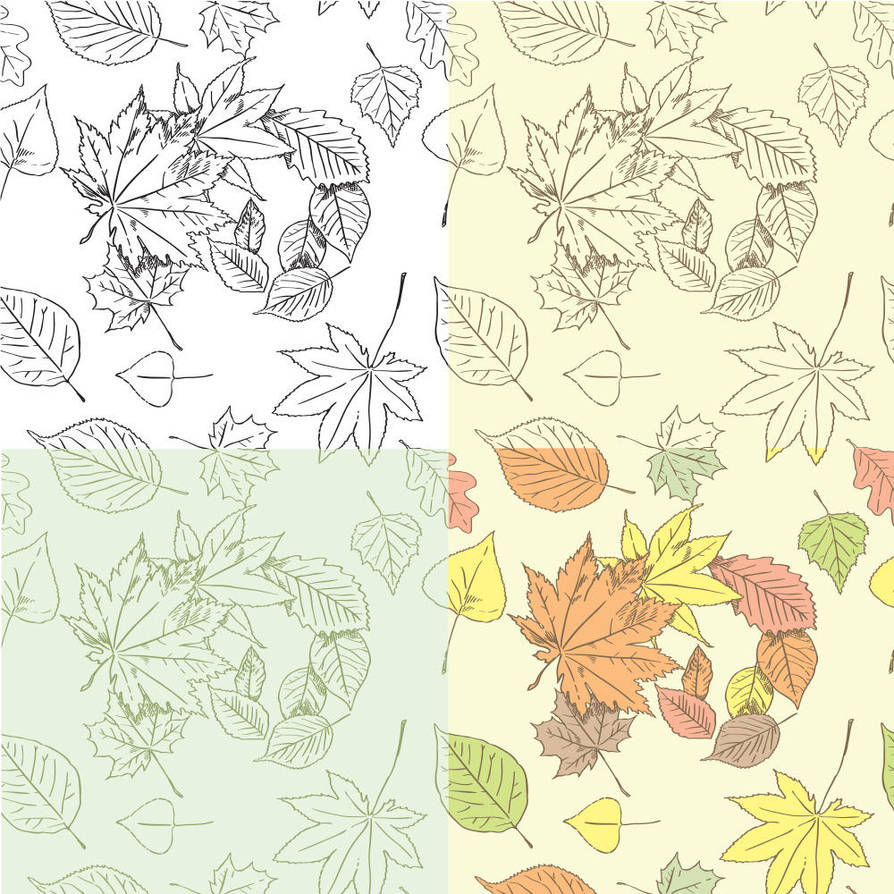 Autumn leaves seamless background by Inshader