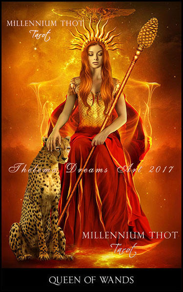 Queen of Wands MILLENNIUM THOT Tarot by ThelemaDreamsArt