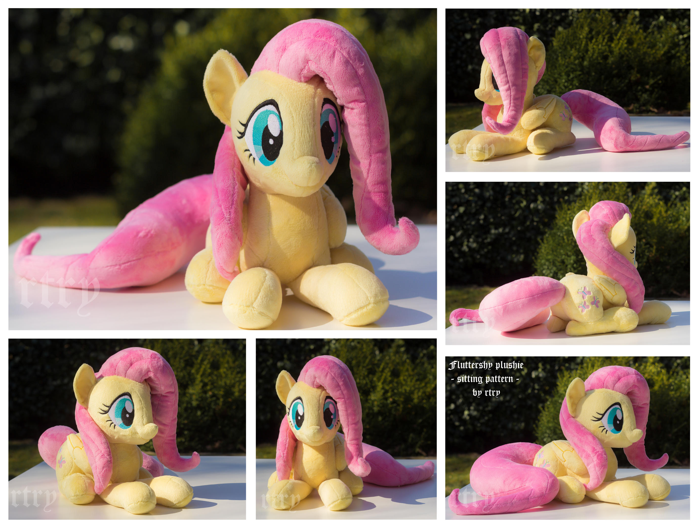 sitting Fluttershy Plushie by rtry