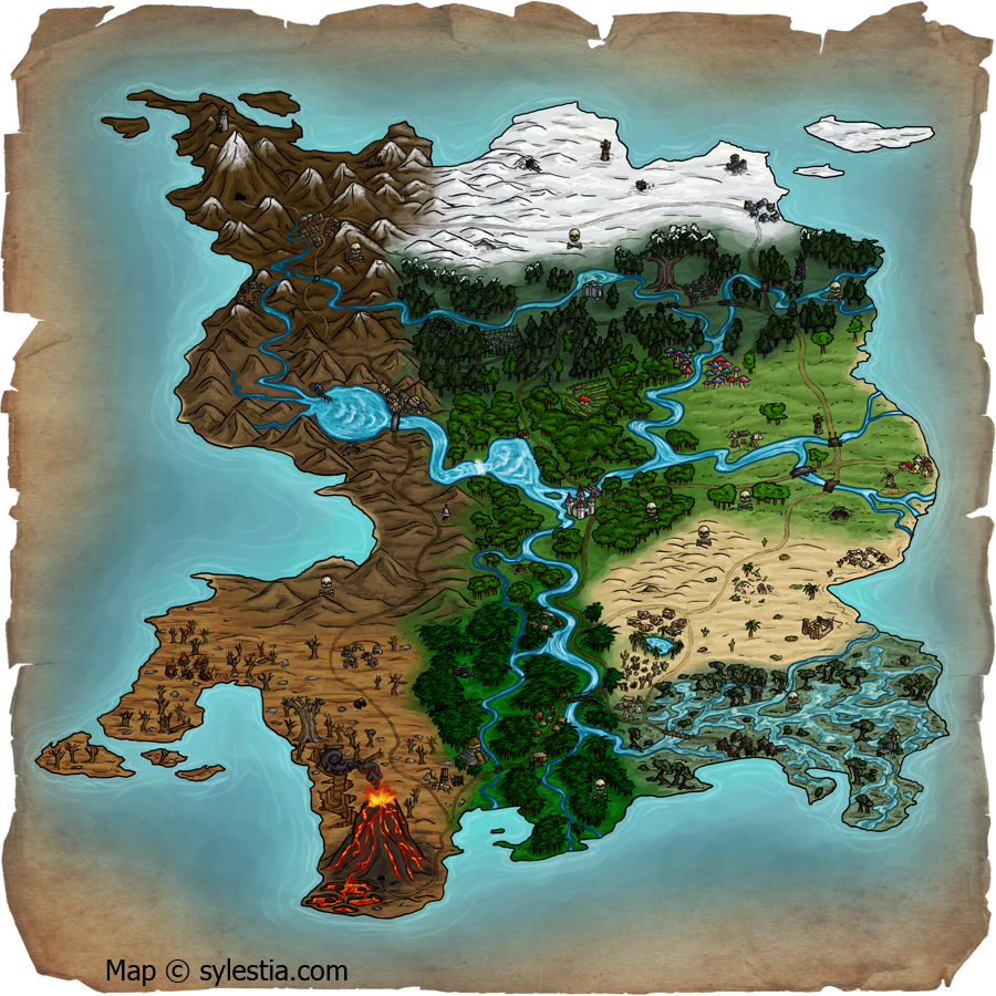 Sylestia World Map - Commission by Ilenora
