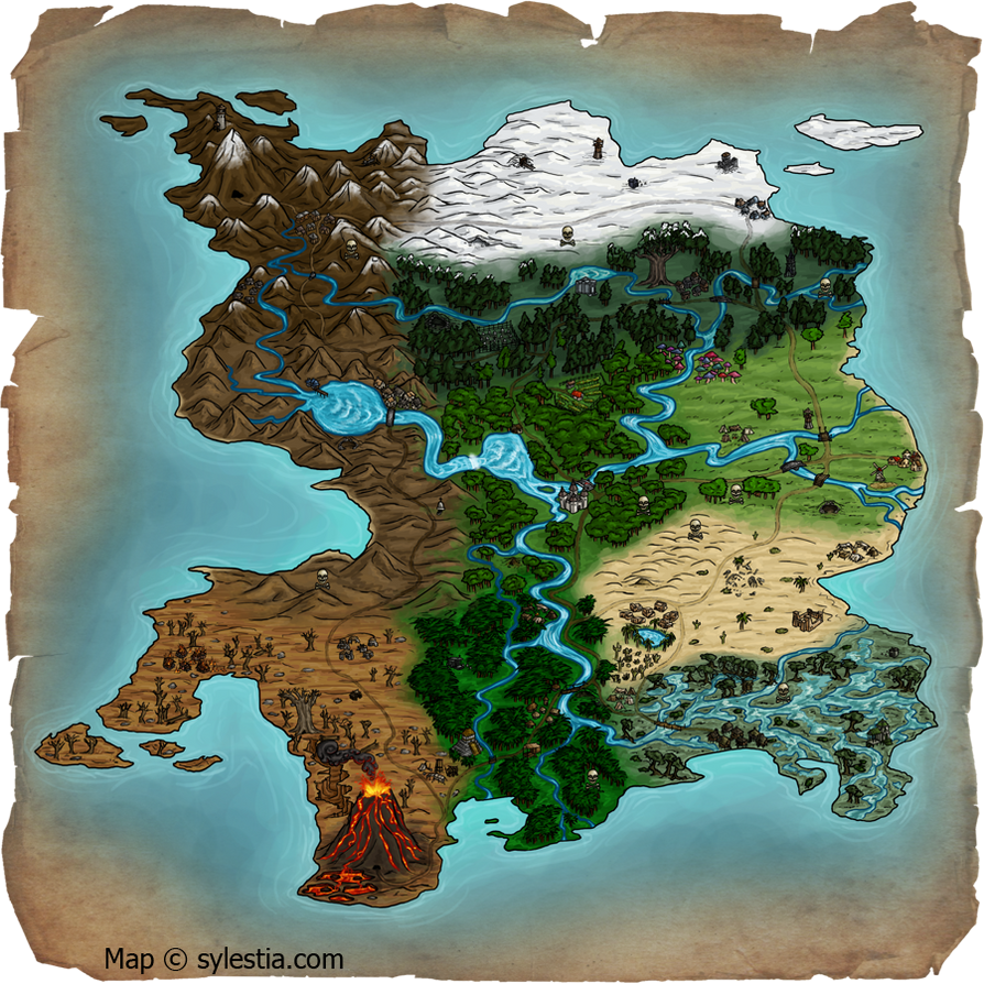 Sylestia World Map - Commission by Ilenora