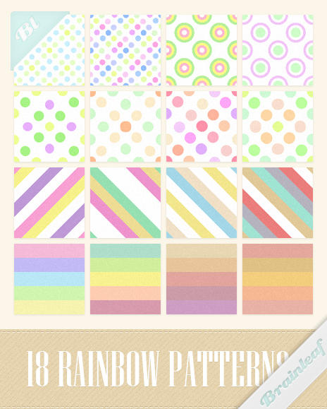 Rainbow Stripes and Dots Patterns by Ransie3