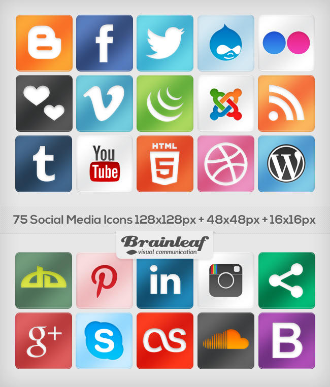 Classic Social Media Icons by Ransie3