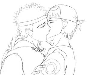 Sketch-Lineart:MichealXWallace by Aisuryuu