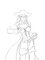 Pirate Captain Rene Sketch by Aisuryuu