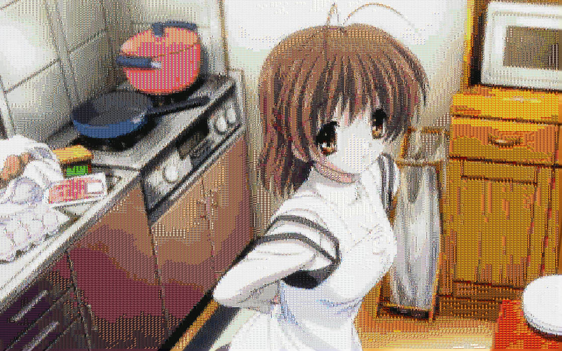 Clannad Nagisa Cooking mosaic by smallrinilady