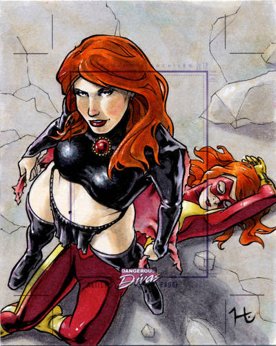 Goblin Queen and Jean Grey by jeh-artist