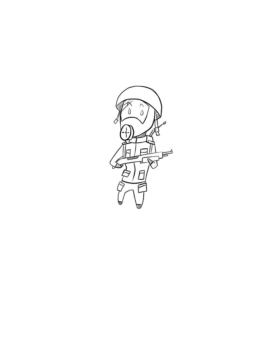 gas mask little dude by Yxanr