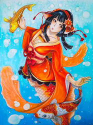 Onmyoji FA Contest 2018-Koi by Hallowie29