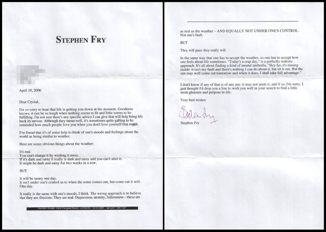 My letter from Stephen Fry by xchingx