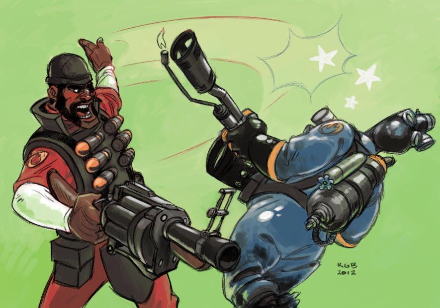 Demoman Backhands Pyro by KGBigelow