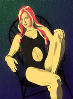 Sunset Shimmer in a Chair with Bathing Suit by Schwifft