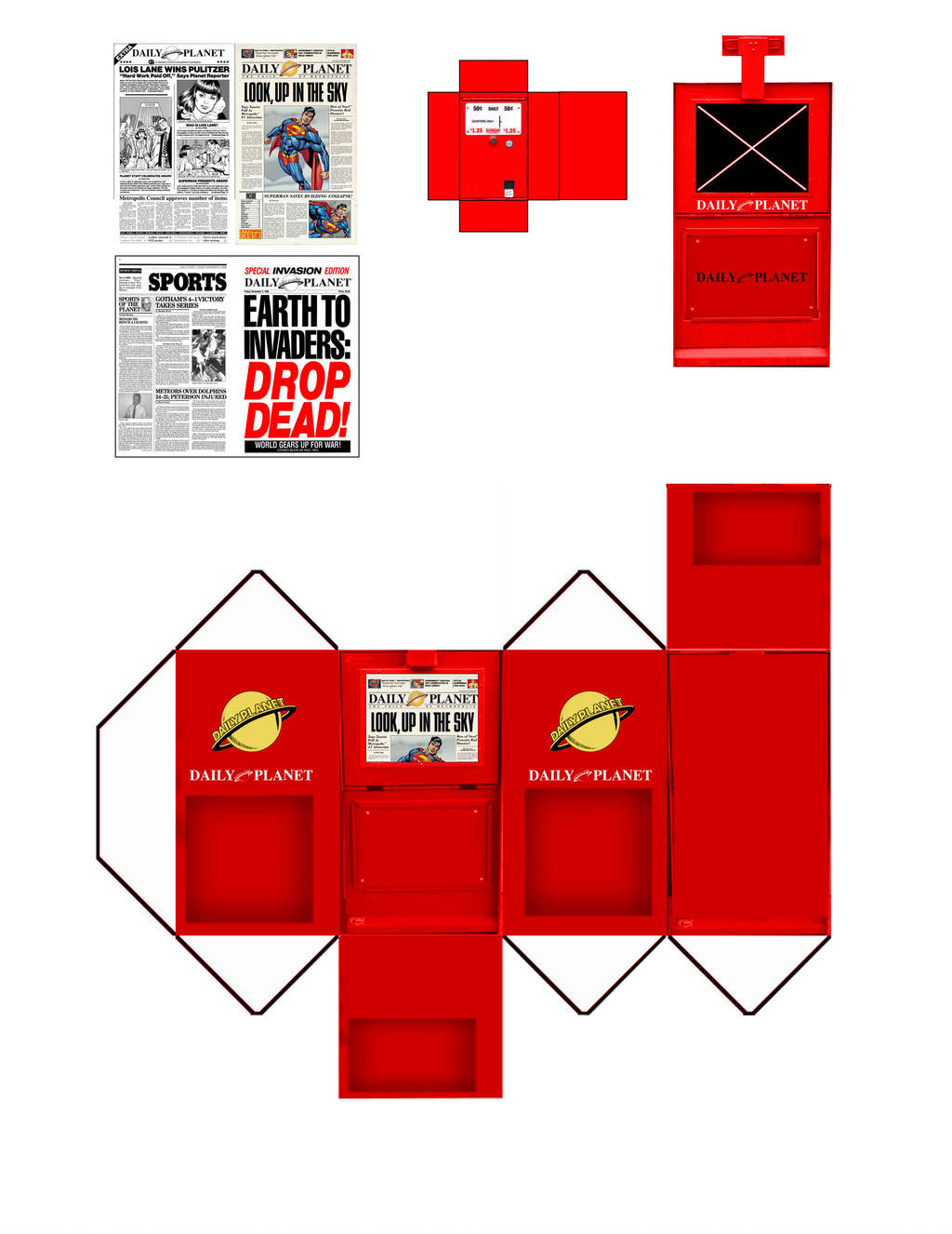 Newspaper Rack Red by MisterBill82