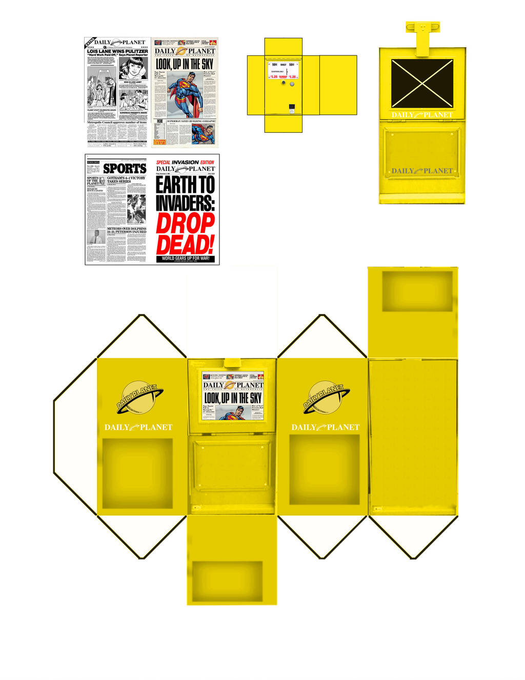 Newspaper Rack Yellow by WeirdFantasticToys