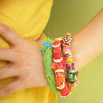 Sherbet Beaded Fabric Bangles by popnicute