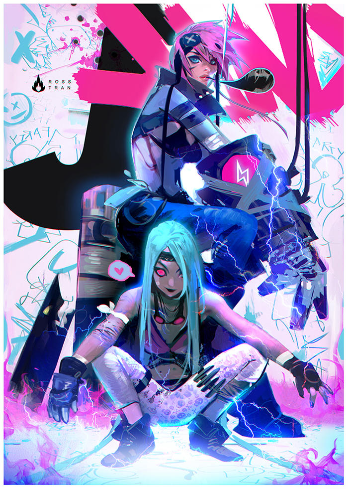 Jinx and Vi! : YouTube by rossdraws