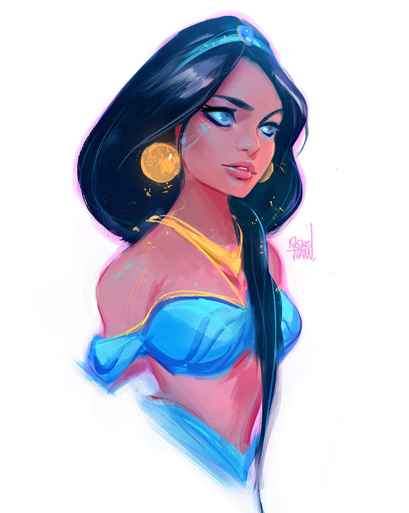 Princess Jasmine Sketch :) by rossdraws