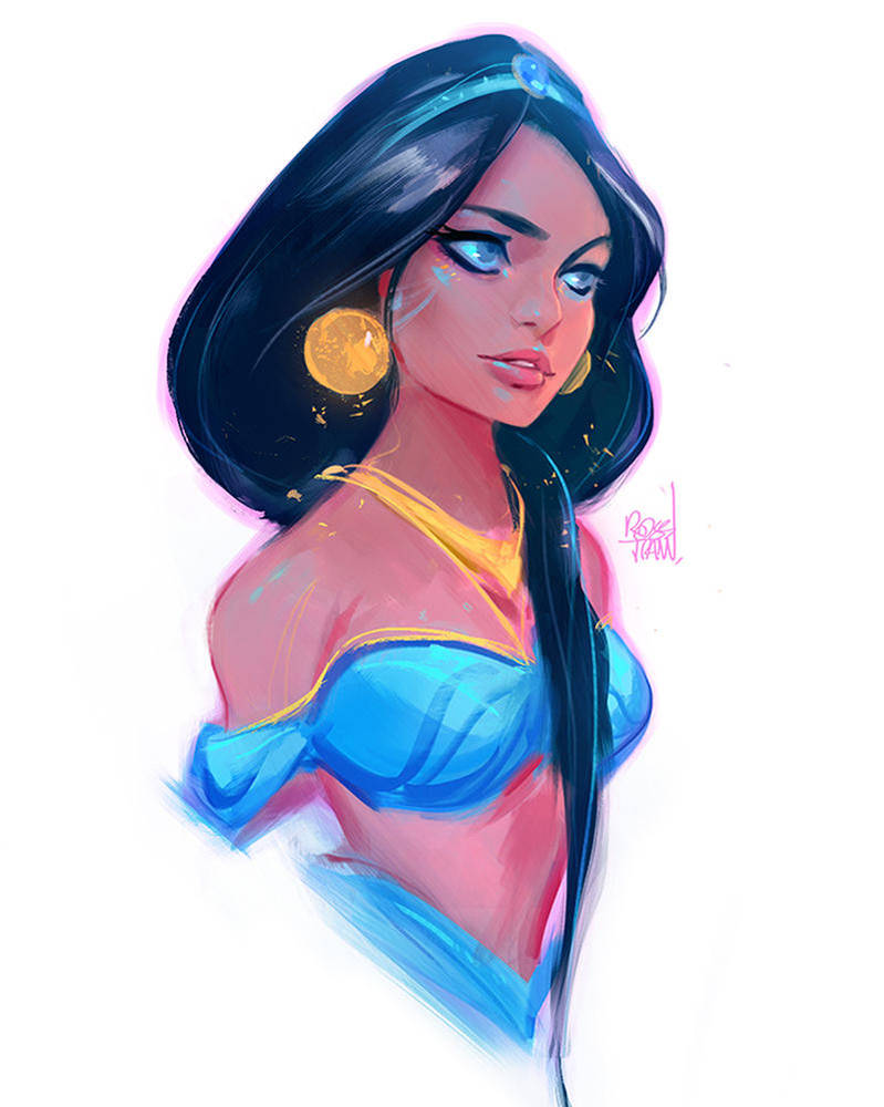 Princess Jasmine Sketch :) by rossdraws