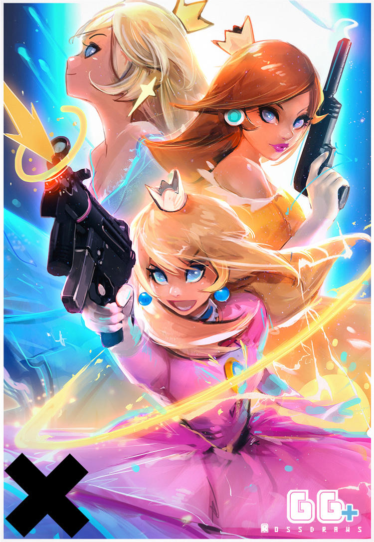 Peach Daisy and Rosalina : YouTube! by rossdraws