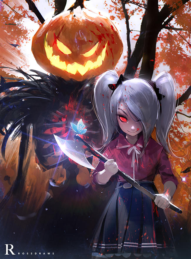 Blue Butterfly - Happy Halloween! by rossdraws