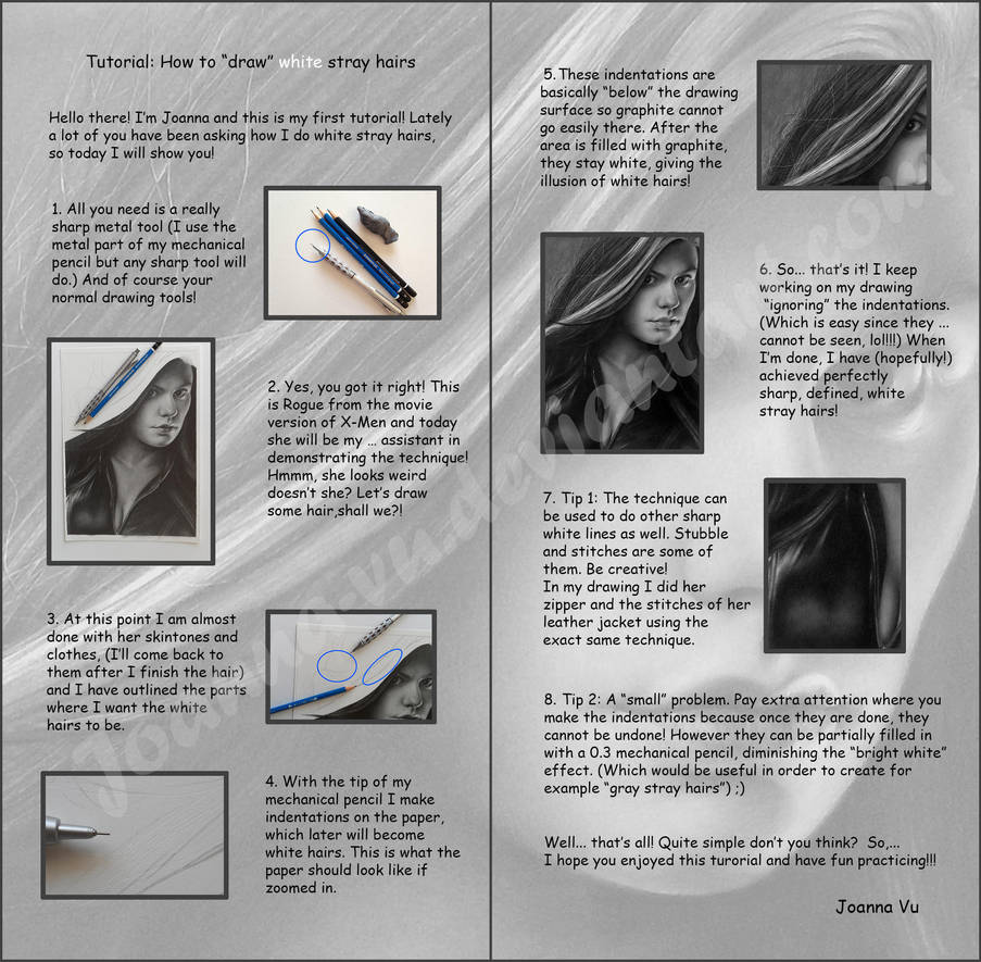 Tutorial - How to do white stray hairs by Joanna-Vu