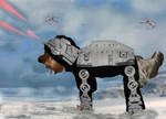 Uni the yorkie as ATAT Walker2 by acosplaylifeforme