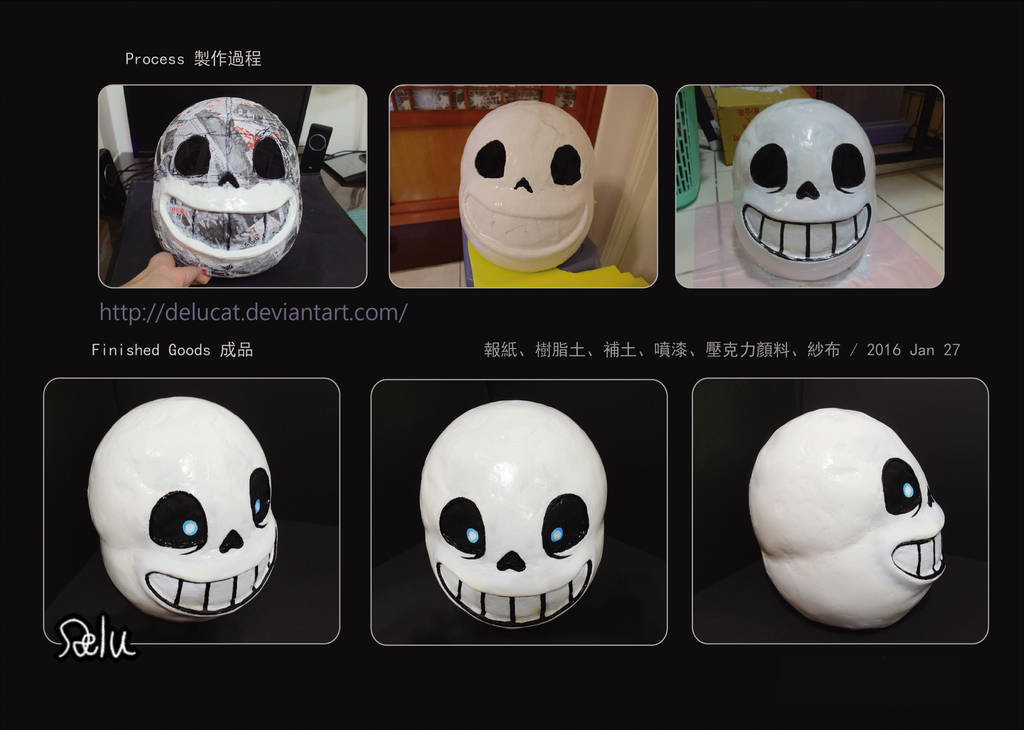 Undertale Sans Cosplay Mask Tutorial by DeluCat