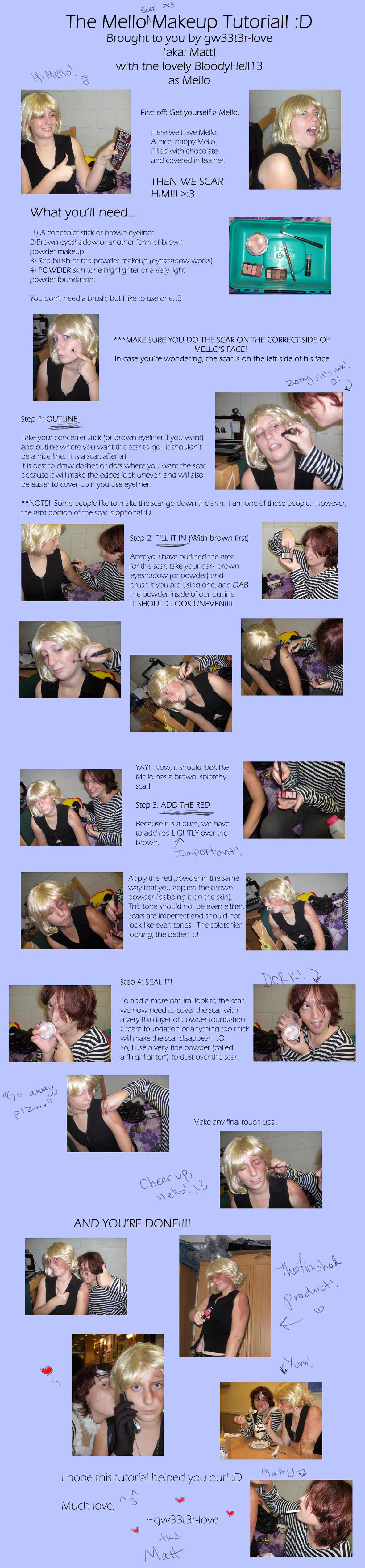Mello Scar Makeup Tutorial by gw33t3r-love