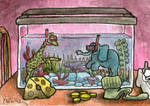 2018 (06 - 18) Elephant and Giraffe in a Fishtank by Noodlerabbit88