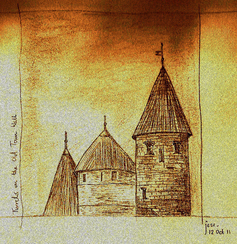 Turrets on the Old Town Wall by assignation